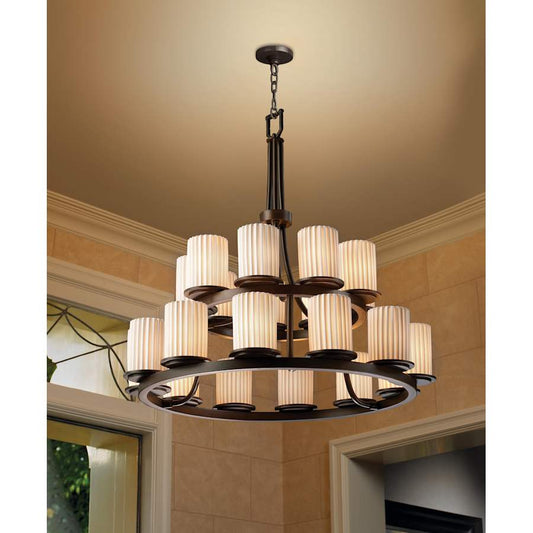 Justice Design Group Limoges 33" Wide Ring Chandelier