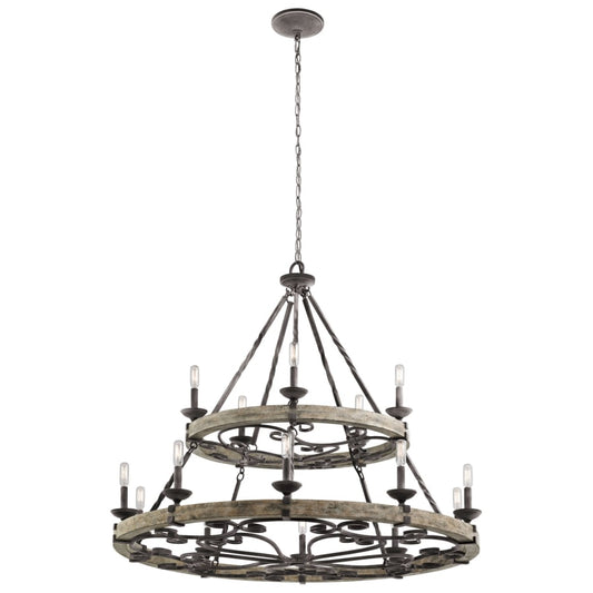Kichler Taulbee 15 Light 44" Wide 2 Tier Ring Chandelier