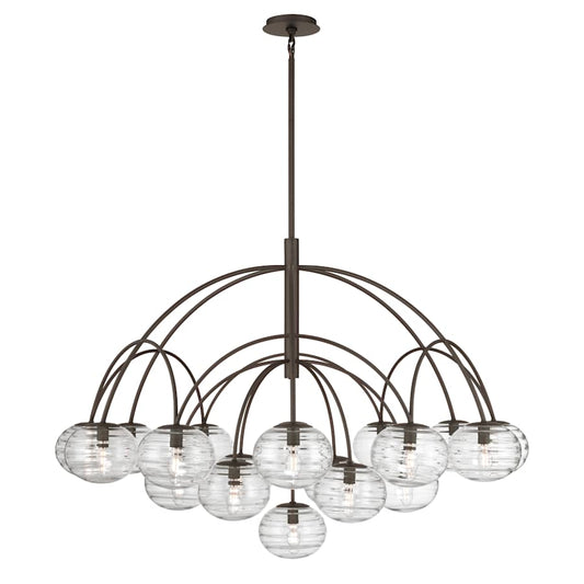 Metropolitan Lenora 19 Light 48" Wide Chandelier with Clear, Water Glass Shades