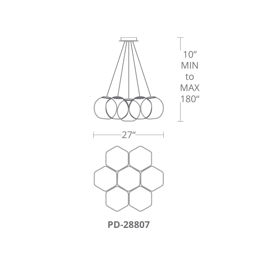 Modern Forms Cosmic 7 Light 27" Wide Integrated LED Suspension Multi Light Pendant