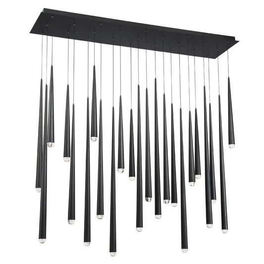 Modern Forms Cascade 23 Light 54" Wide LED Suspended Linear Multi Light Pendant with K-2 Hand Cut Clear Crystal Shades