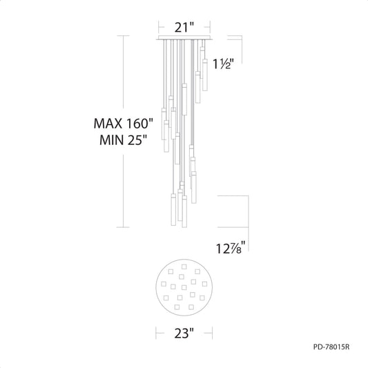 Modern Forms Minx 15 Light 23" Wide LED Crystal Multi Light Pendant