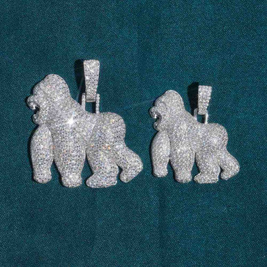 Moissanite Gorilla Pendant Beast