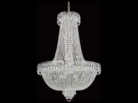Schonbek 22-Light Camelot Empire Chandelier in Polished Silver with Optic Crystal