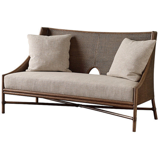 Open Oval Caned Banquette