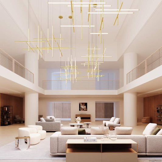 Sonneman Labyrinth 89" Wide LED Abstract Chandelier