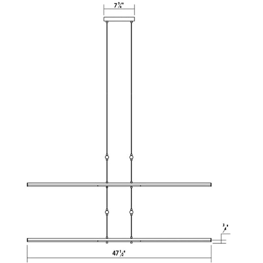 Sonneman Tik-Tak 47-1/2" Wide LED Four Tier Linear Chandelier with Optical Acrylic Shades