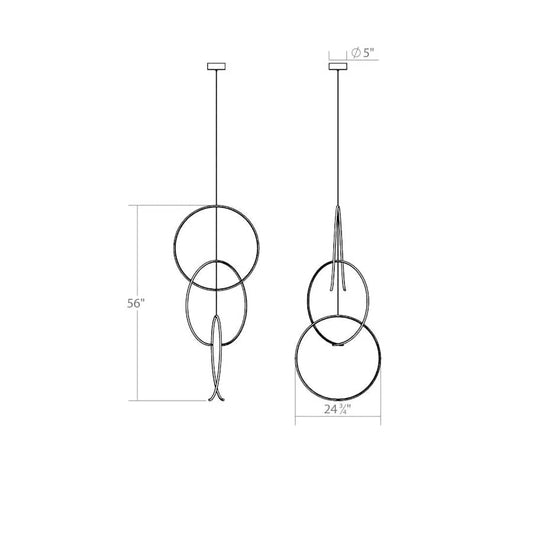Sonneman Torc 3 Light 25" Wide LED Abstract Chandelier