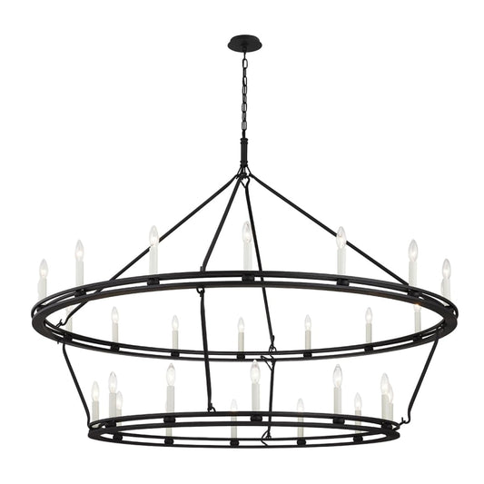 Troy Lighting Sutton 28 Light 52" Wide Taper Candle Chandelier - Textured Black