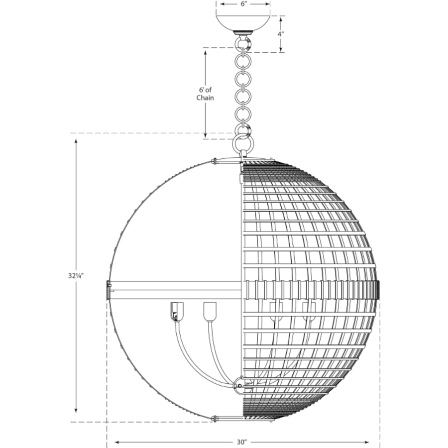 Visual Comfort Mill 30" Large Globe Lantern by AERIN