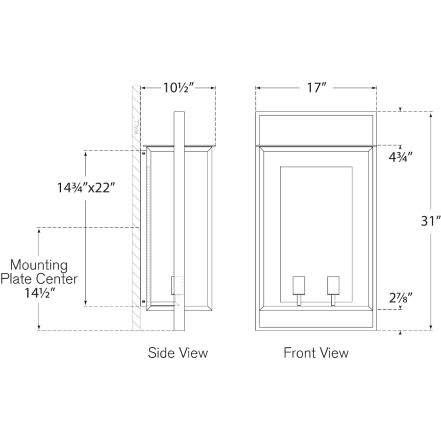 Visual Comfort Halle 31" Grande Wall Lantern with Clear Glass by Ian K. Fowler
