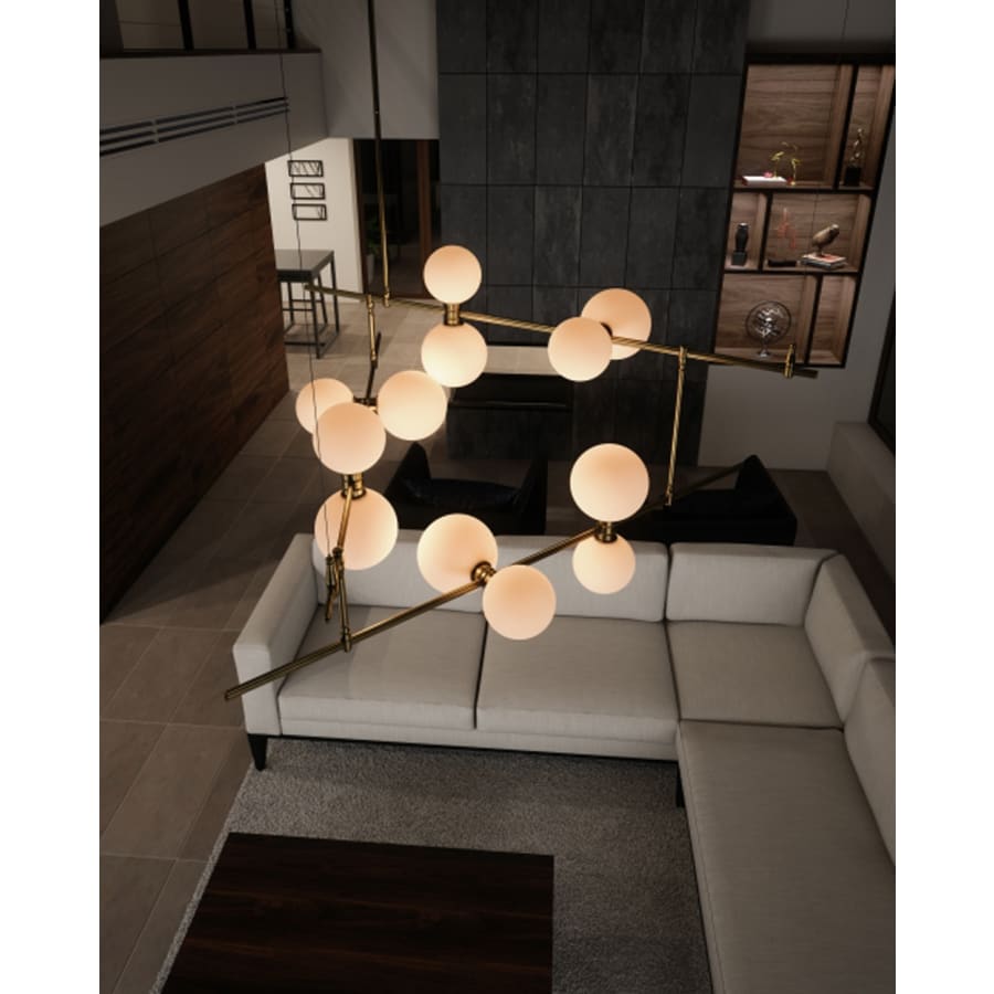 Visual Comfort ModernRail 48" Wide Integrated LED Linear Chandelier with Remote Transformer Canopy and Opal Glass Orb Shades