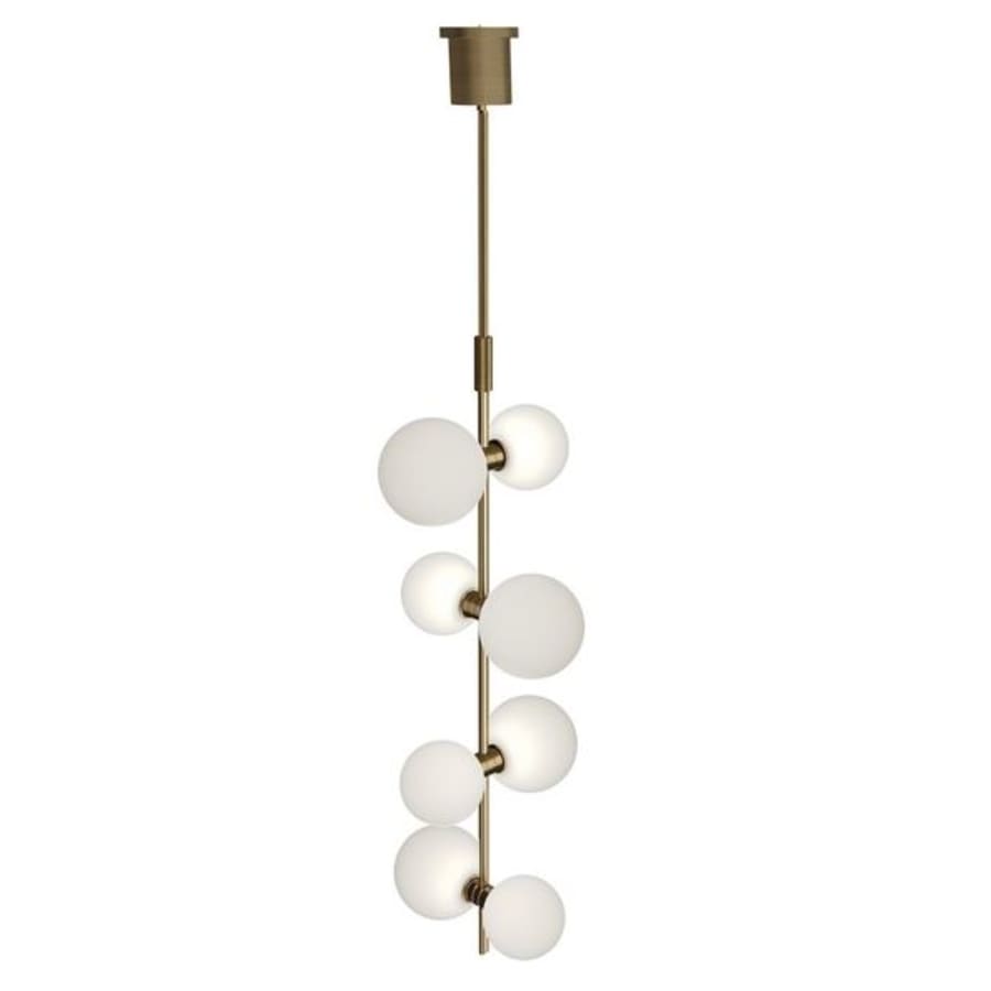 Visual Comfort ModernRail 8 Light 8-7/8" Wide LED Pendant with Surface Transformer and Opal Glass Orb Shades