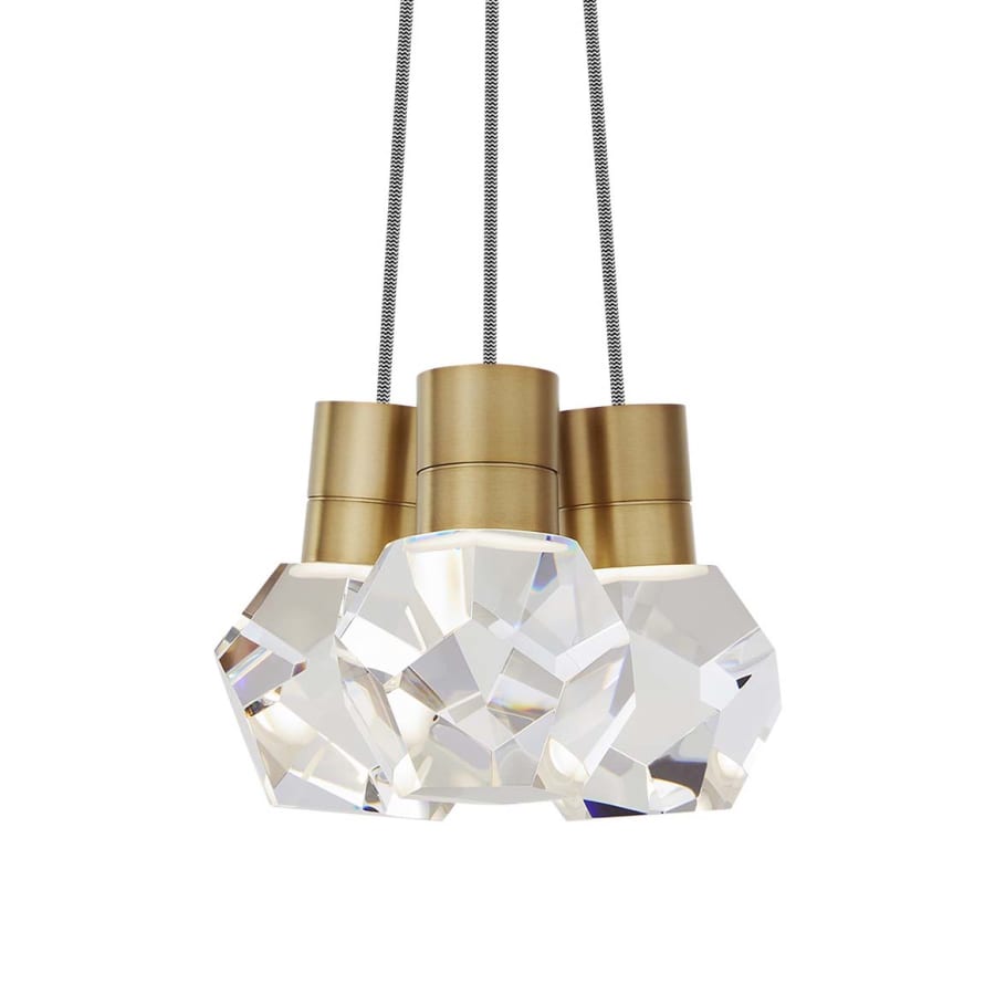 Visual Comfort Kira 8" Wide LED Natural Brass Multi Light Pendant