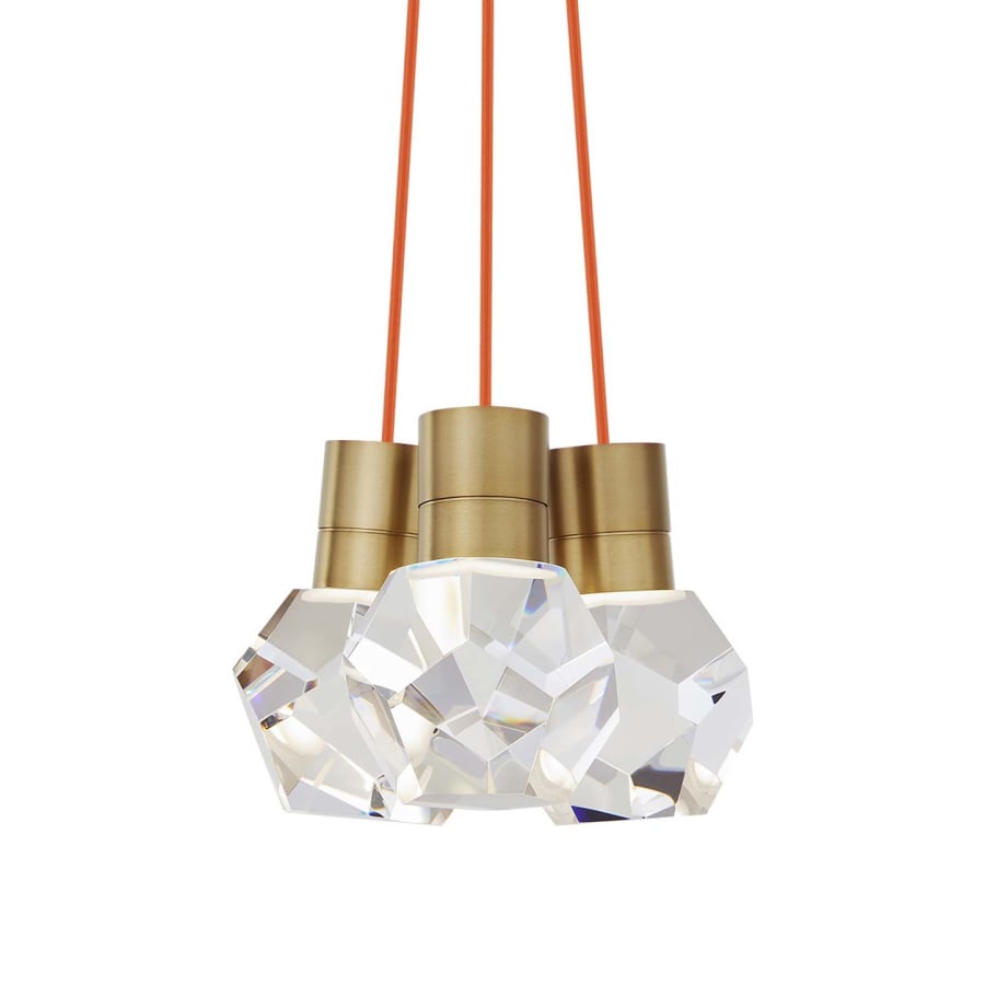 Visual Comfort Kira 8" Wide LED Natural Brass Multi Light Pendant