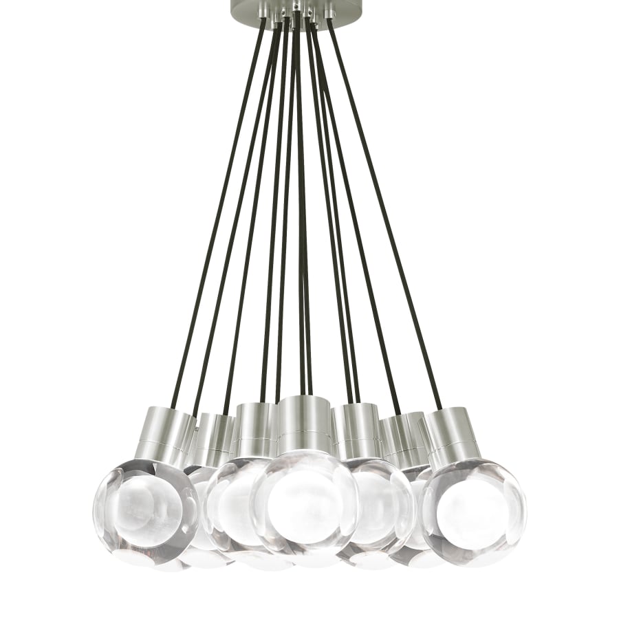 Visual Comfort Mina 11 Light 21-11/16" Wide LED Multi Light Pendant with a Clear Outer and Inner Etched Glass Spheres and Warm Color Dimming