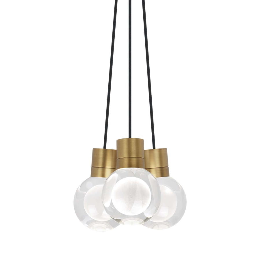 Visual Comfort Mina 9" Wide LED Natural Brass Multi Light Pendant