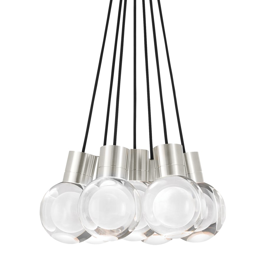 Visual Comfort Mina 7 Light 15-3/32" Wide LED Multi Light Pendant with a Clear Outer and Inner Etched Glass Spheres - 3000K