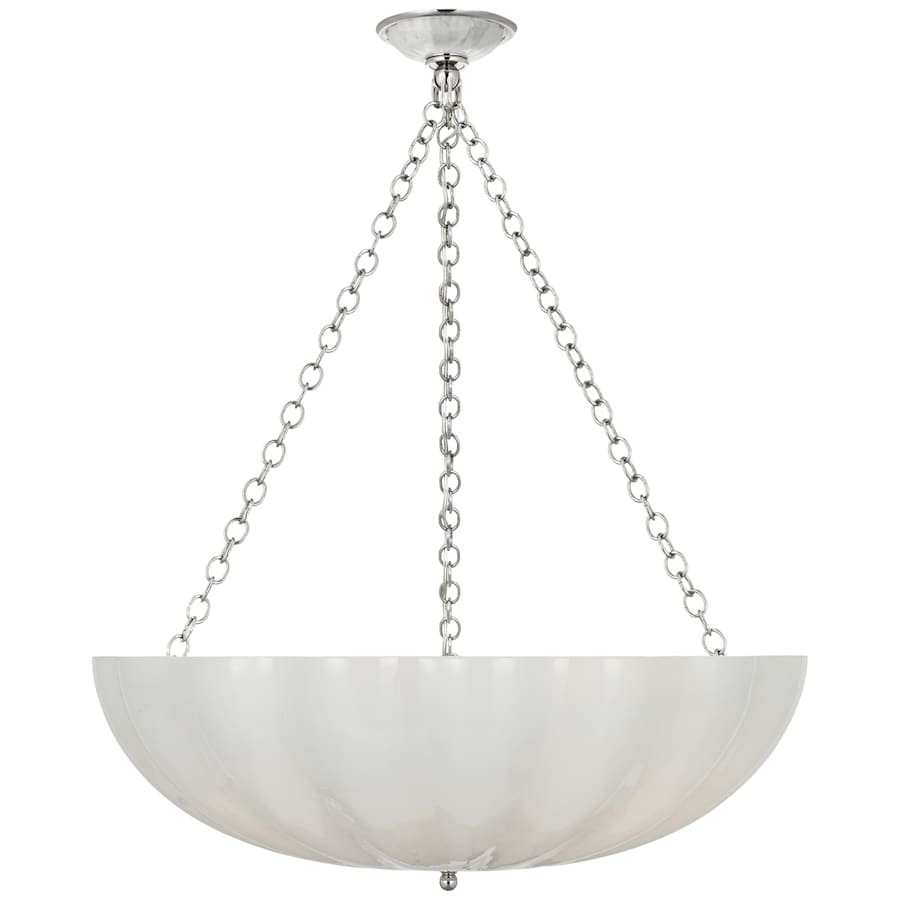 Visual Comfort Rosehill 6 Light 28" Wide Pendant with White Strie Glass Shade