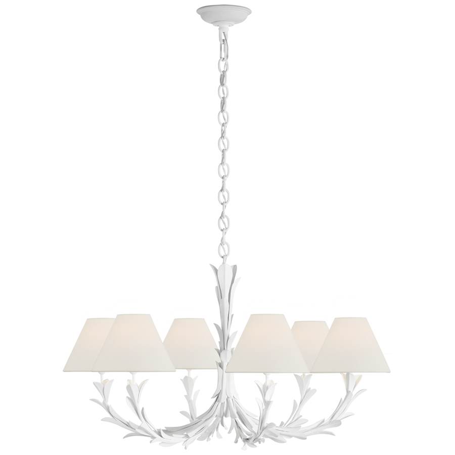 Visual Comfort Provenz 6 Light 32" Wide Chandelier with Linen Shade