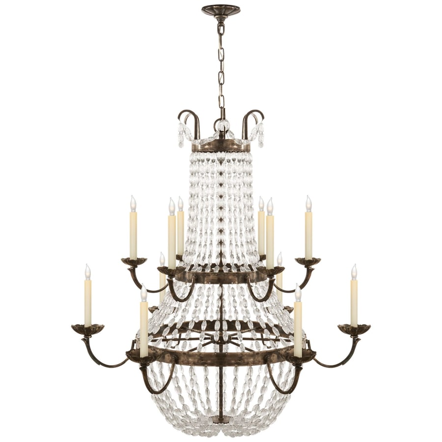 Visual Comfort Paris Flea Market 39" Grande Chandelier with Seeded Glass by E. F. Chapman