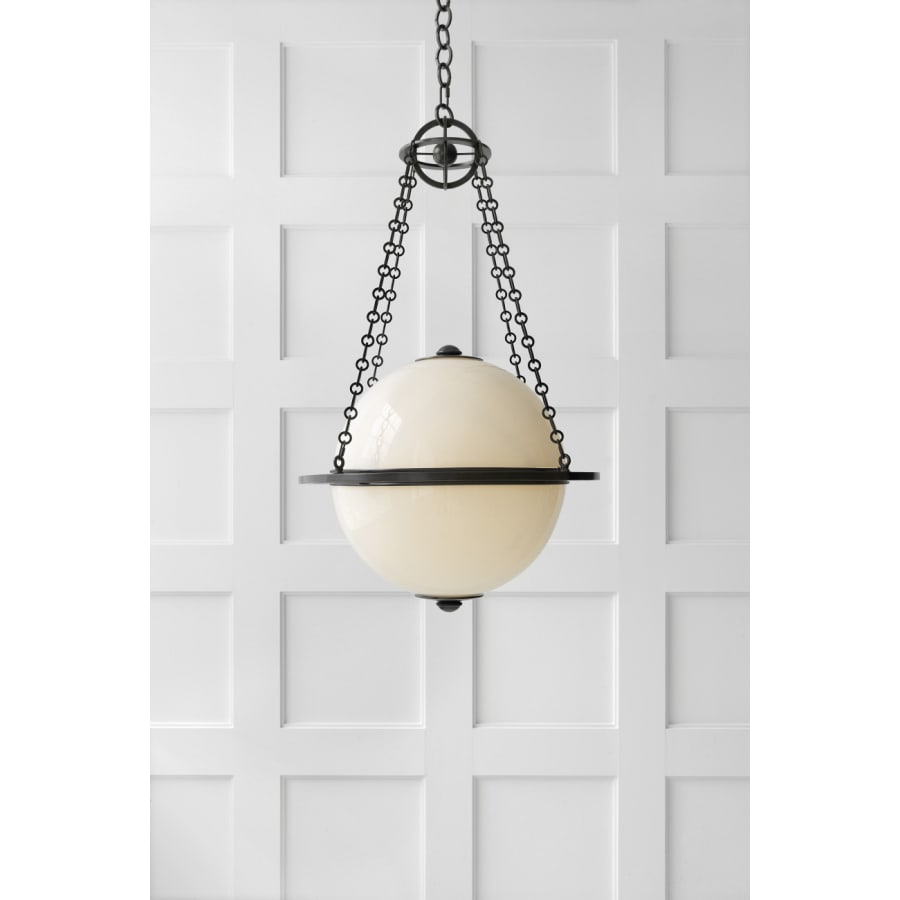 Visual Comfort Modern 24" Medium Globe Lantern with White Glass by E. F. Chapman