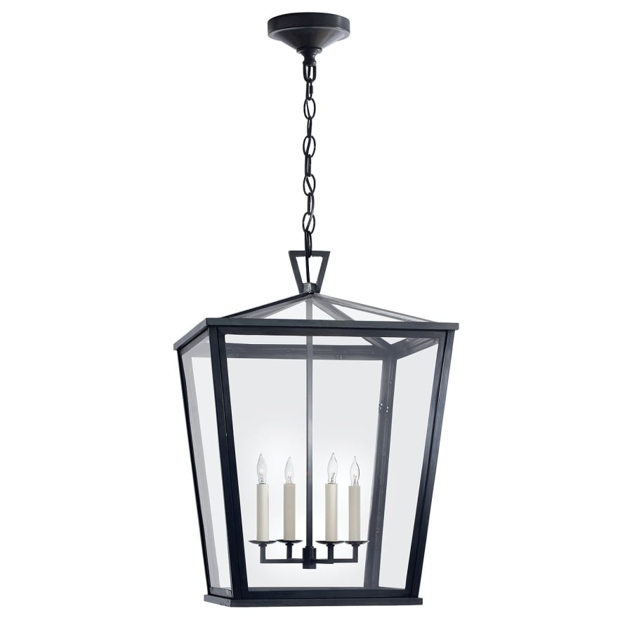 Visual Comfort Darlana 17" Medium Hanging Lantern with Clear Glass by E.F. Chapman