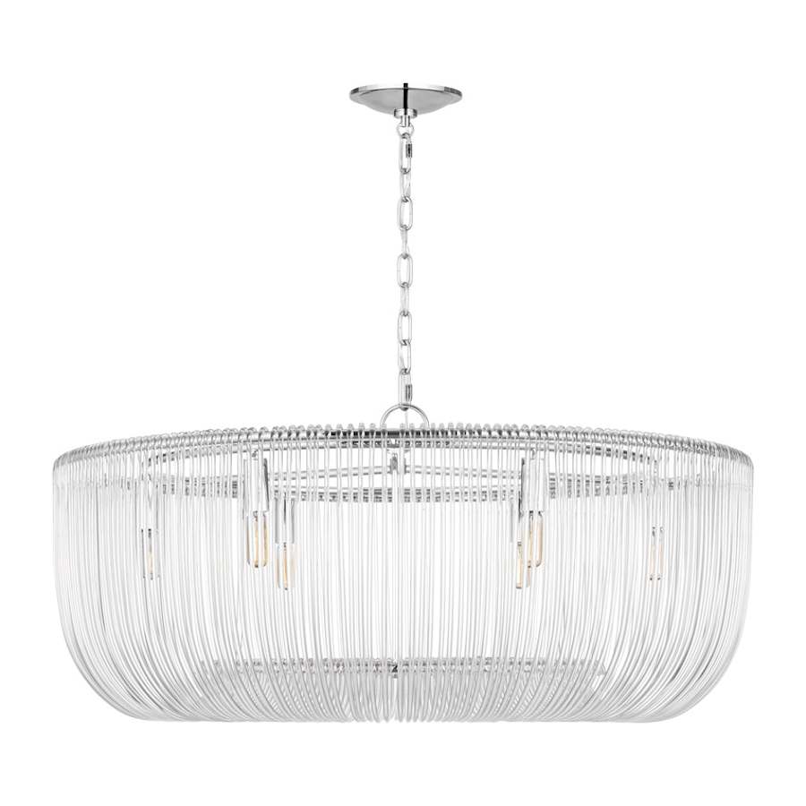 Visual Comfort Pierce 6 Light 36" Wide Pendant with Clear Glass Rods