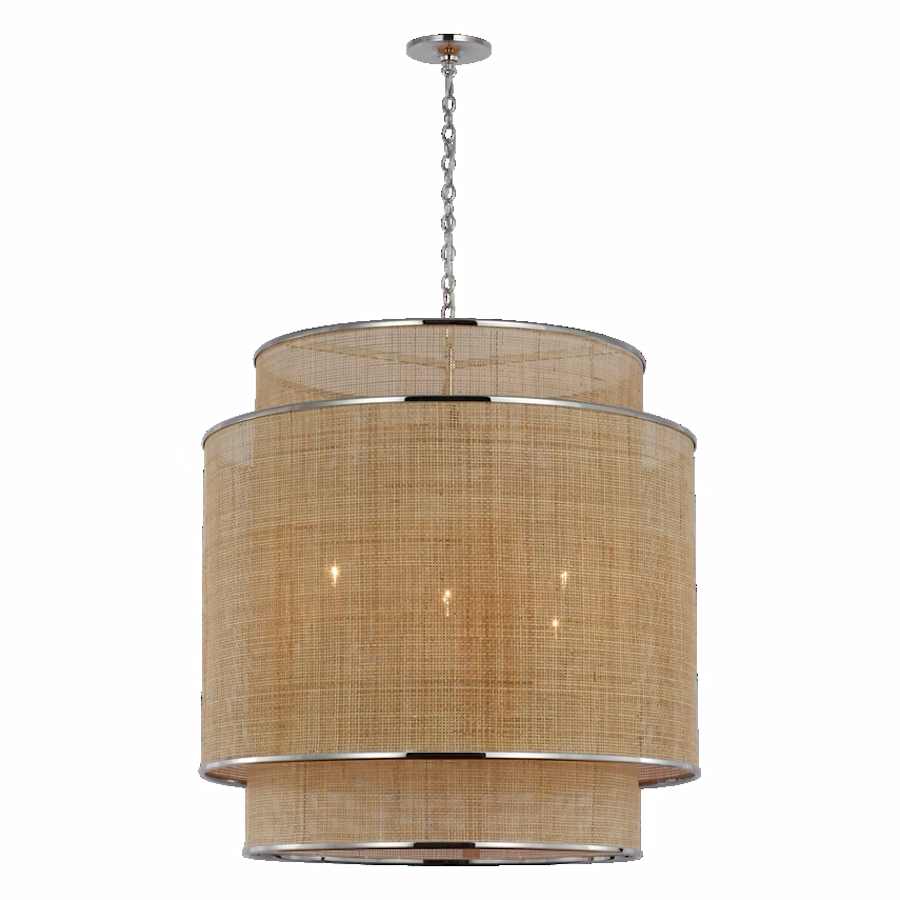 Visual Comfort Linley Extra Large Hanging with Caning Shade