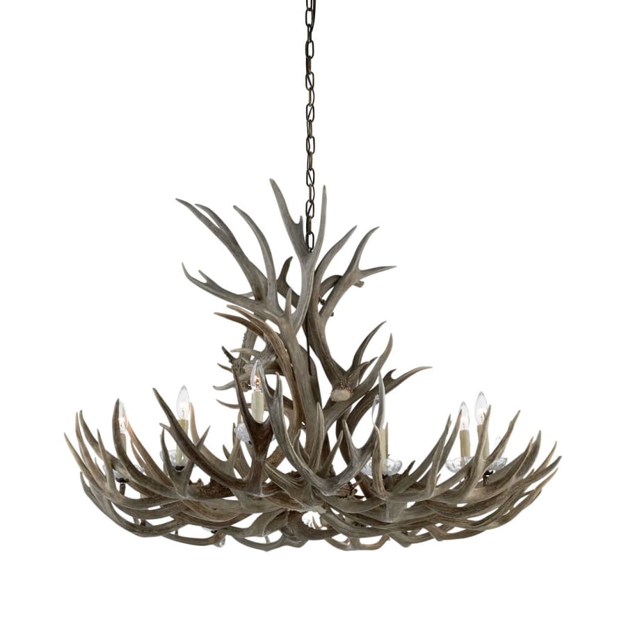 Visual Comfort Straton 12 Light 57" Wide Antler Candle Style Chandelier