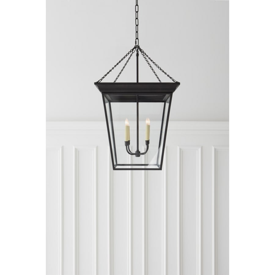Visual Comfort Cornice 20" Large Lantern with Clear Glass by E. F. Chapman