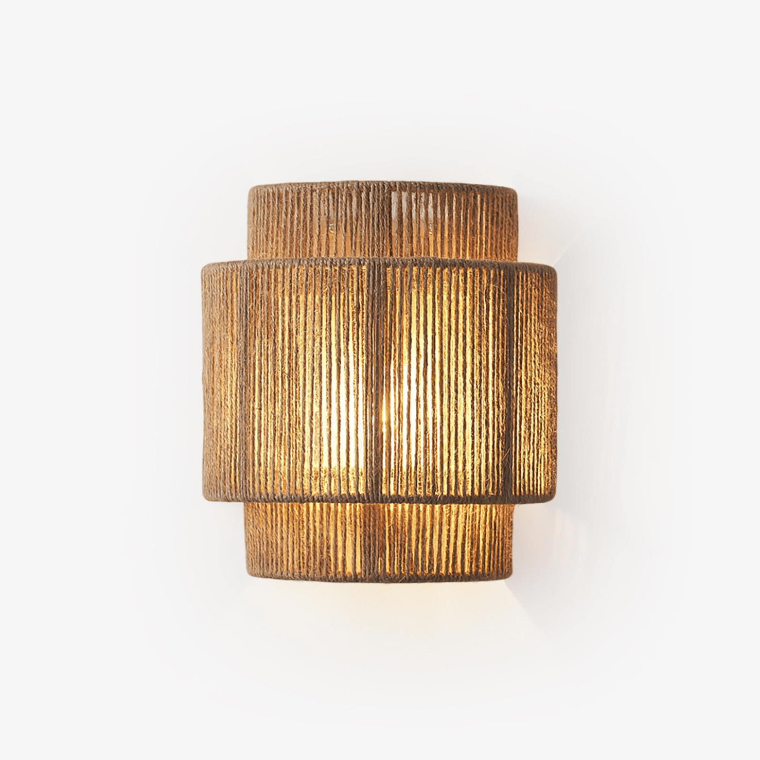 Rustic Weave Wall Lamp ∅ 9.1″ x H 9.8″ / Natural hemp color 1001 Wall lamp