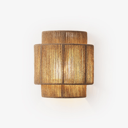 Rustic Weave Wall Lamp ∅ 9.1″ x H 9.8″ / Natural hemp color 1001 Wall lamp
