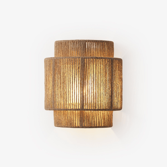 Rustic Weave Wall Lamp ∅ 9.1″ x H 9.8″ / Natural hemp color 1001 Wall lamp