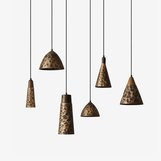 Dravik Hammered Brass Pendant Collection