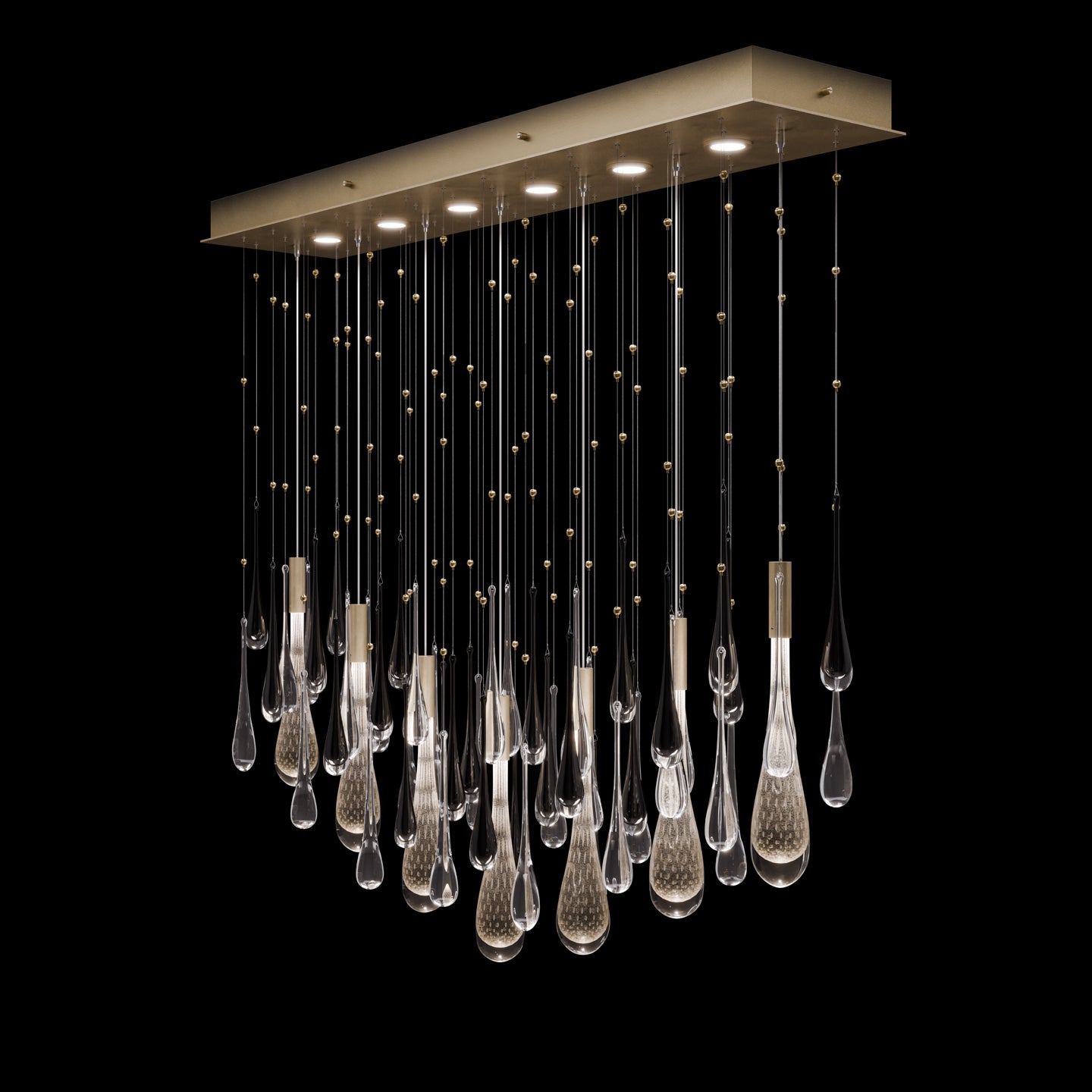Fine Art Rain 51"W Rectangular Pendant