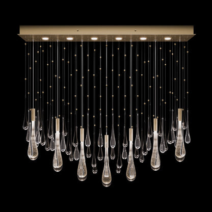 Fine Art Rain 51"W Rectangular Pendant