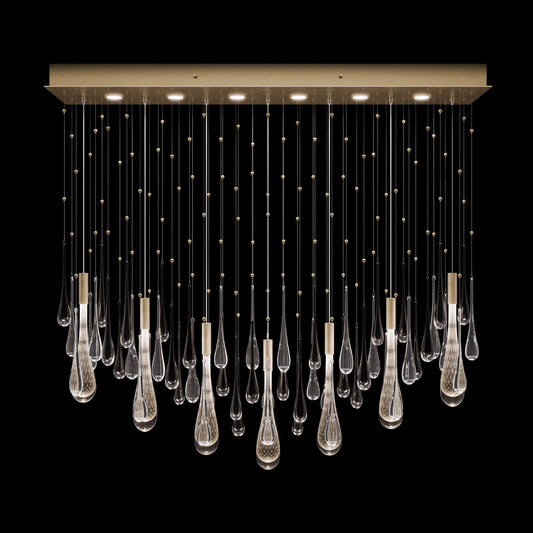 Fine Art Rain 51"W Rectangular Pendant