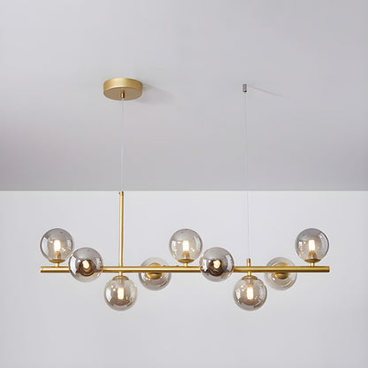 Aurelia Globe Chandelier 9-balls: ∅ 32.7″ x H 9.4″ / Gold / Smoke Grey 1001 Chandelier