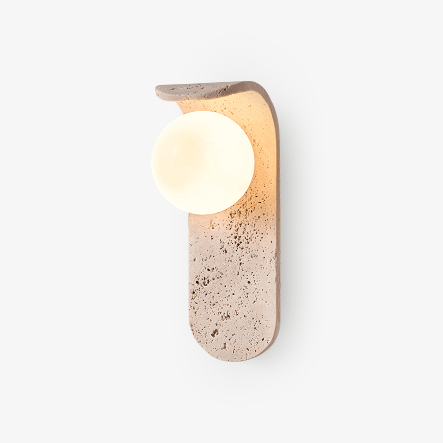 Solis Curve Wall Lamp ∅ 3.5″ x H 9.8″ / Dia 9cm x H 25cm / Yellow Travertine 1001 Wall lamp
