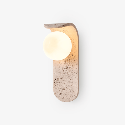 Solis Curve Wall Lamp ∅ 3.5″ x H 9.8″ / Dia 9cm x H 25cm / Yellow Travertine 1001 Wall lamp