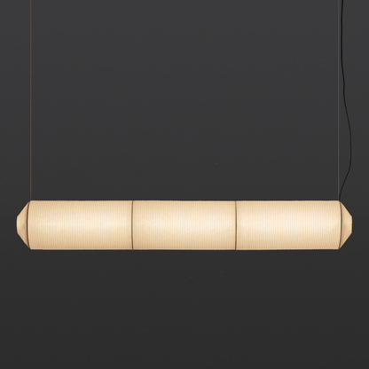 Tekio Imitation Silk Pendant Lamp Horizontal：∅ 9.8″ x H 68.1″ / White / Warm Light 1001 pendant Lamp