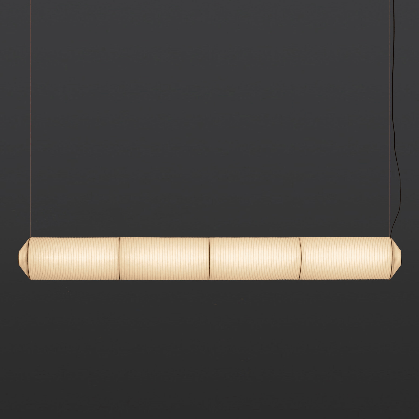 Tekio Imitation Silk Pendant Lamp Horizontal：∅ 9.8″ x H 88.9″ / White / Warm Light 1001 pendant Lamp