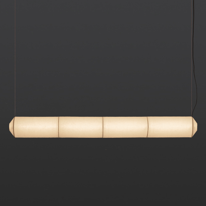 Tekio Imitation Silk Pendant Lamp Horizontal：∅ 9.8″ x H 88.9″ / White / Warm Light 1001 pendant Lamp