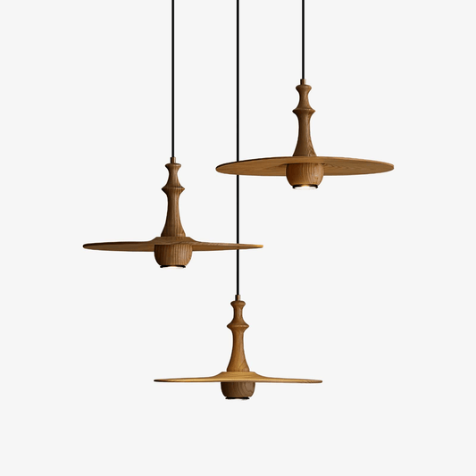 Wooden Spin Pendant Light