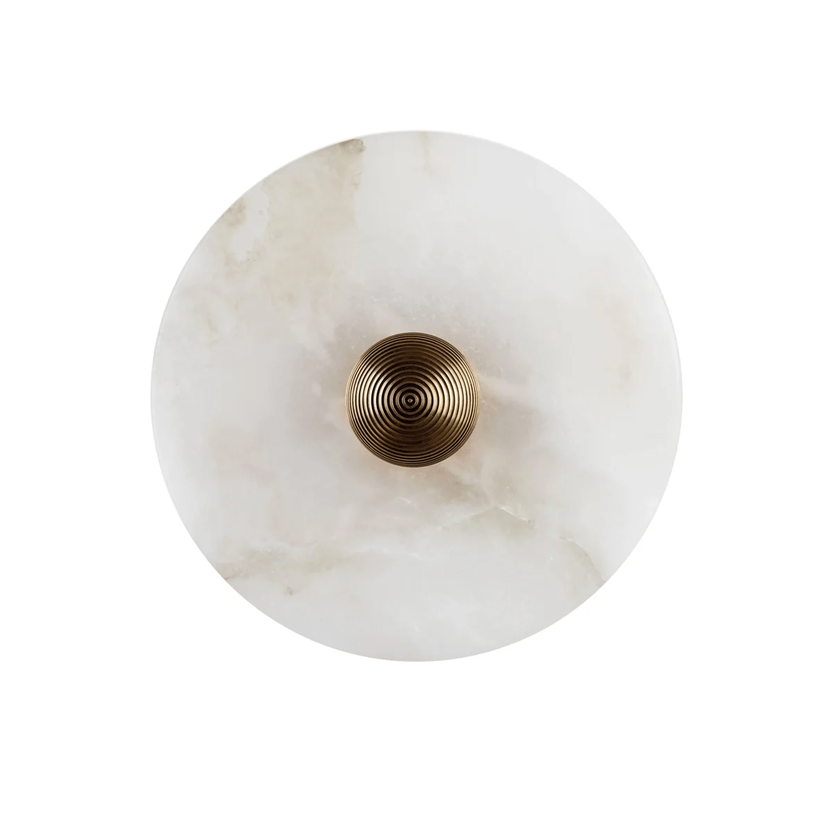Nayra Alabaster Wall Lamp ∅ 13.8″ x Depth 4.7″ / White & Bronze / Triac Warm Dimming 1001 Wall lamp