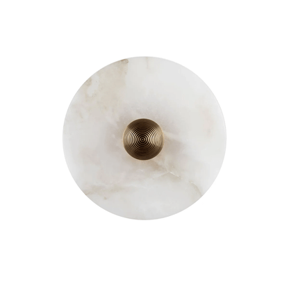 Nayra Alabaster Wall Lamp ∅ 11.8″ x Depth 4.7″ / White & Bronze / Triac Warm Dimming 1001 Wall lamp