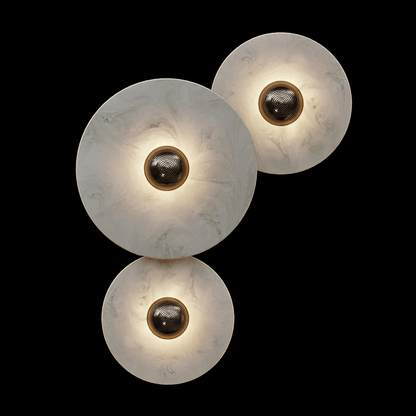 Nayra Alabaster Wall Lamp 3 lamps B ∅ 7.9″+∅ 9.8″+∅ 11.8″ / White & Bronze / Triac Warm Dimming 1001 Wall lamp