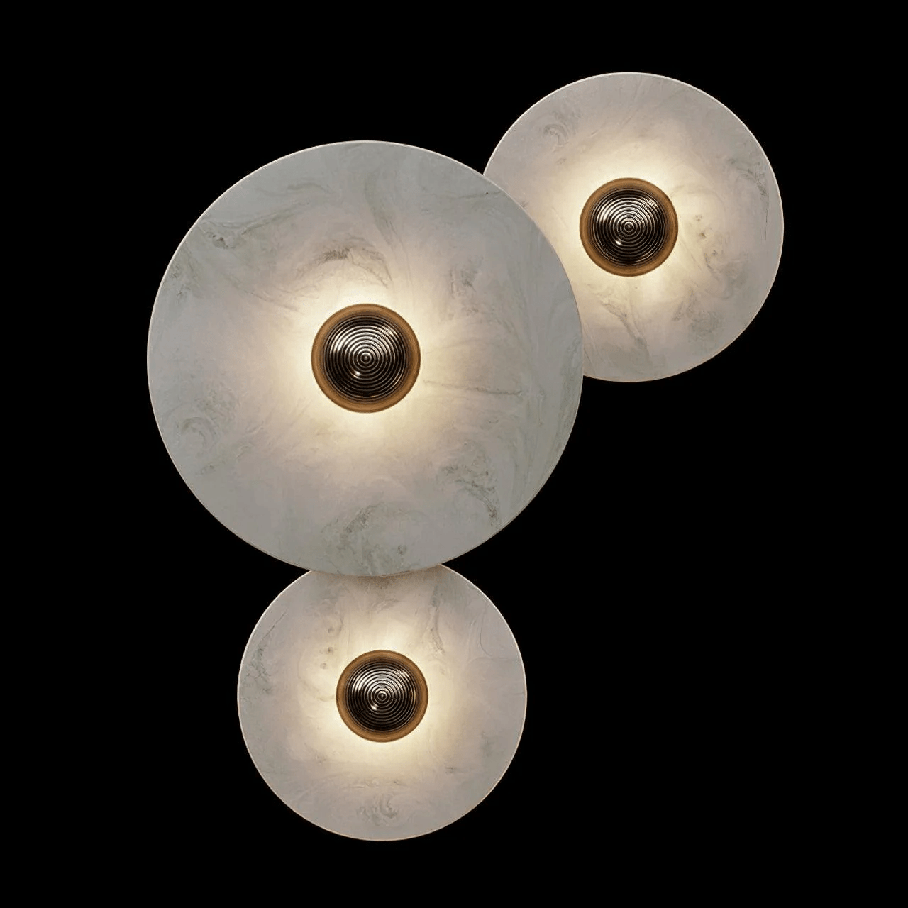 Nayra Alabaster Wall Lamp 3 lamps C ∅ 7.9″+∅ 9.8″+∅ 13.8″ / White & Bronze / Triac Warm Dimming 1001 Wall lamp