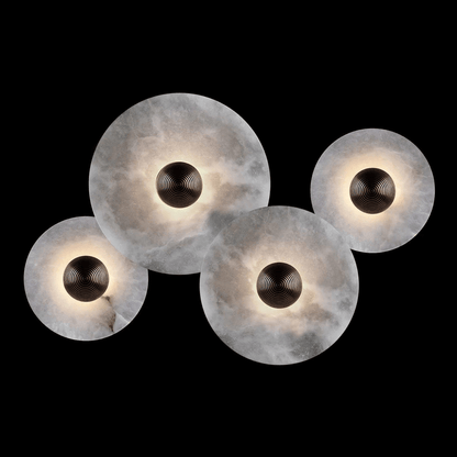 Nayra Alabaster Wall Lamp 4 lamps ∅ 7.9″+∅ 7.9″+∅ 9.8″+∅ 13.8″ / White & Bronze / Triac Warm Dimming 1001 Wall lamp